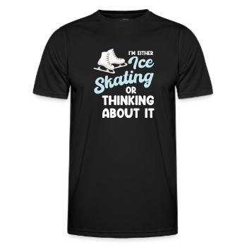 Either I skate or I think - Men's Functional T-Shirt - black - Front - AI Model Male 178 dark (178cm)