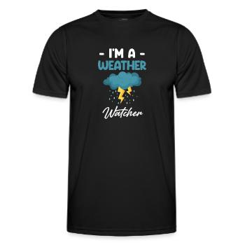 Je suis un observateur météorologique, un météorologue rigolo - T-shirt sport Homme - noir - Devant - AI Model Male 178 dark (178cm)