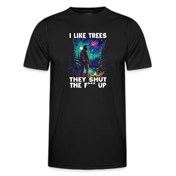Funny T for hiking fans and trekking motif for - Men's Functional T-Shirt - black - Front - AI Model Male 178 dark (178cm)