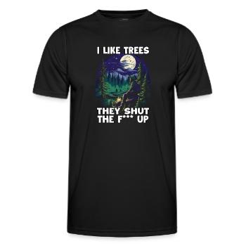 Fun hiking T for trekking fans and nature lovers - Men's Functional T-Shirt - black - Front - AI Model Male 178 dark (178cm)