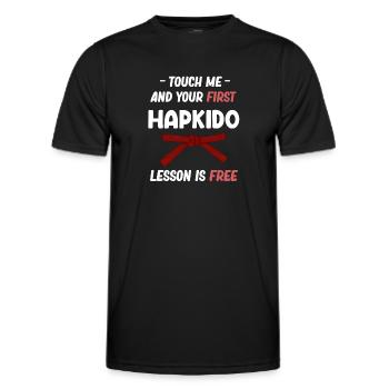 Berühre Mich Und Deine Erste Hapkido-lektion Ist - Männer Funktions-T-Shirt - Schwarz - Vorne - AI Model Male 178 dark (178cm)