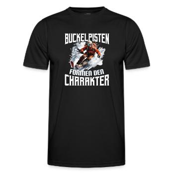 Ski Skifahren Skipisten Buckelpisten - Männer Funktions-T-Shirt - Schwarz - Vorne - AI Model Male 178 dark (178cm)