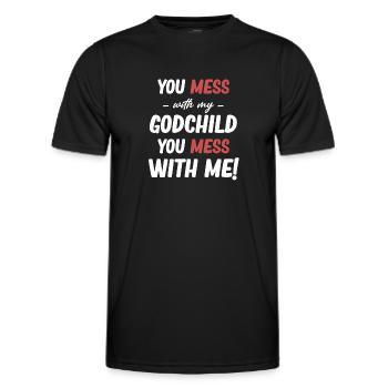Tu joues avec mon filleul, tu te couches - T-shirt sport Homme - noir - Devant - AI Model Male 178 dark (178cm)