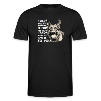 Deutscher Schäferhund T Hundebesitzer Outfit - Männer Funktions-T-Shirt - Schwarz - Vorne - AI Model Male 178 dark (178cm)
