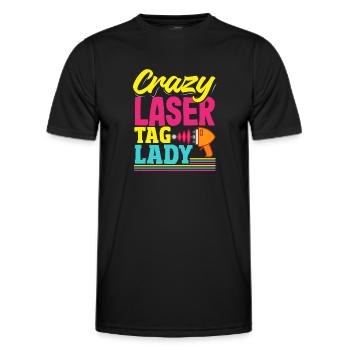 Indoor laser tag party outfit laser tag - Men's Functional T-Shirt - black - Front - AI Model Male 178 dark (178cm)