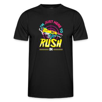 Indoor laser tag party outfit laser tag - Men's Functional T-Shirt - black - Front - AI Model Male 178 dark (178cm)
