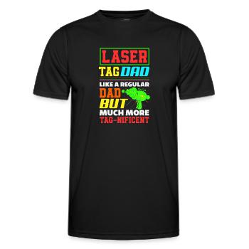 Indoor laser tag party outfit laser tag - Men's Functional T-Shirt - black - Front - AI Model Male 178 dark (178cm)
