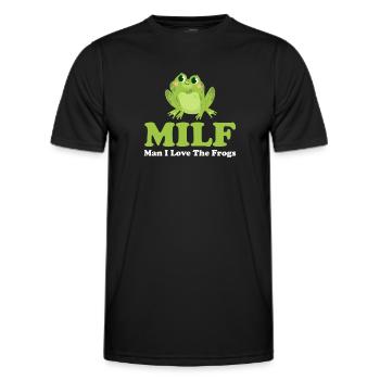 M.i.l.f. Mann Ich Liebe Frösche Cottagecore - Männer Funktions-T-Shirt - Schwarz - Vorne - AI Model Male 178 dark (178cm)