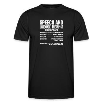 Speech therapist, speech therapist, speech therapist - Men's Functional T-Shirt - black - Front - AI Model Male 178 dark (178cm)