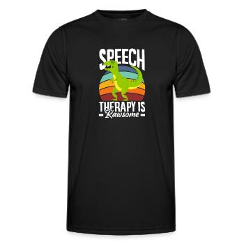 Speech therapist, speech therapist, speech therapist - Men's Functional T-Shirt - black - Front - AI Model Male 178 dark (178cm)