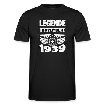 Novembre 1939 Légende depuis 84 ans homme femme - T-shirt sport Homme - noir - Devant - AI Model Male 178 dark (178cm)
