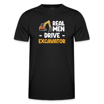 Echte Männer Antrieb Bagger Bagger Bagger Bagger - Männer Funktions-T-Shirt - Schwarz - Vorne - AI Model Male 178 dark (178cm)
