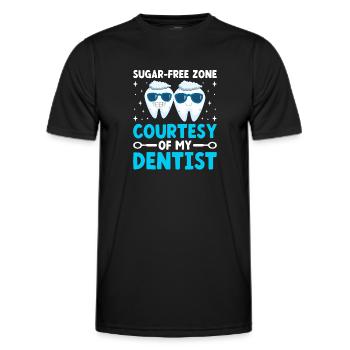 Sugar Free Zone Courtesy Of My Dentist Dental Dent - Men's Functional T-Shirt - black - Front - AI Model Male 178 dark (178cm)