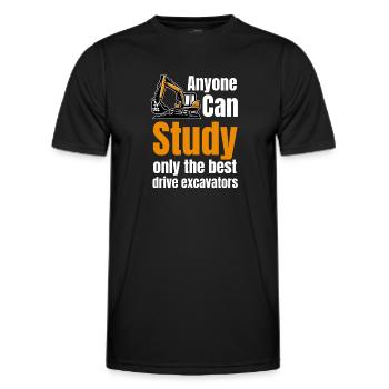 Jeder Kann Nur Die Besten Bagger Studieren Bagger - Männer Funktions-T-Shirt - Schwarz - Vorne - AI Model Male 178 dark (178cm)