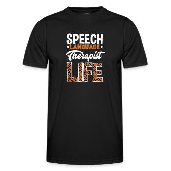 Speech therapist, speech therapist, speech therapist - Men's Functional T-Shirt - black - Front - AI Model Male 178 dark (178cm)