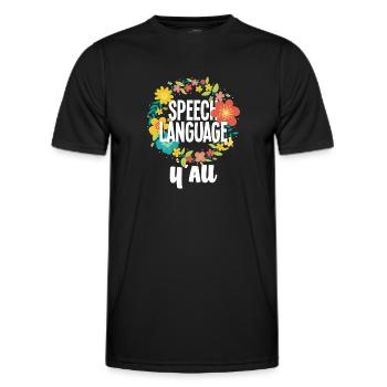 Speech therapist, speech therapist, speech therapist - Men's Functional T-Shirt - black - Front - AI Model Male 178 dark (178cm)