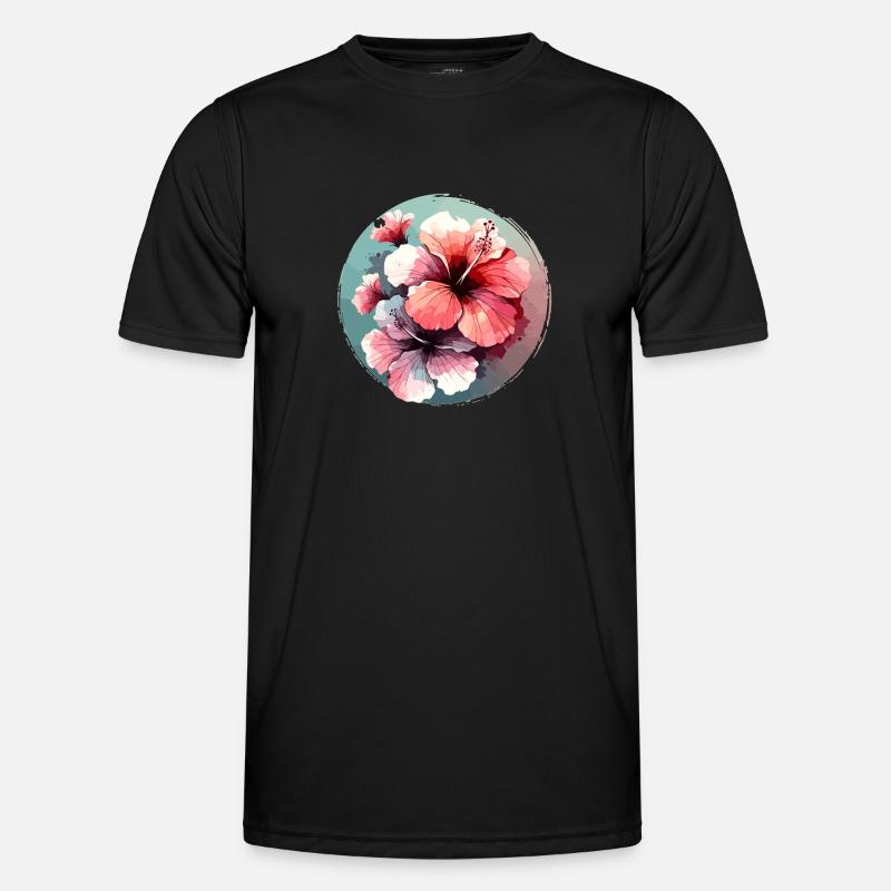 Hibiscus Drawn Men's Functional T-Shirt