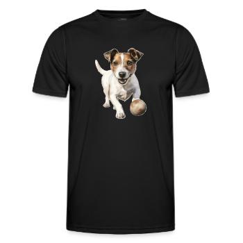 Jack Russell Dog Owner T Walking Clothing Jack - Men's Functional T-Shirt - black - Front - AI Model Male 178 dark (178cm)