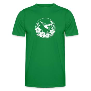 Colibri Floral Line Art - T-shirt sport Homme - vert - Devant - AI Model Male 178 dark (178cm)