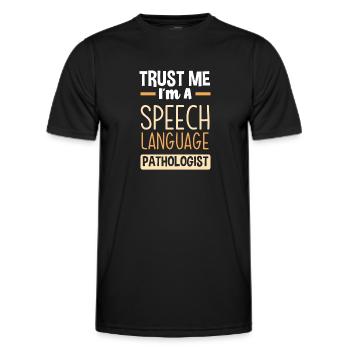Speech therapist, speech therapist, speech therapist - Men's Functional T-Shirt - black - Front - AI Model Male 178 dark (178cm)