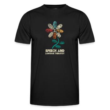 Speech therapist, speech therapist, speech therapist - Men's Functional T-Shirt - black - Front - AI Model Male 178 dark (178cm)