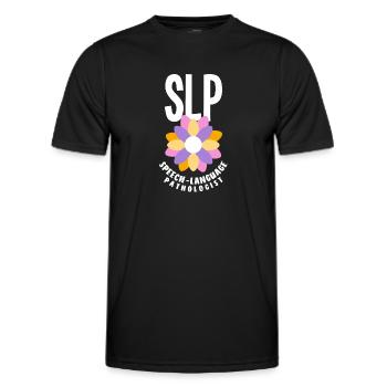 Speech therapist, speech therapist, speech therapist - Men's Functional T-Shirt - black - Front - AI Model Male 178 dark (178cm)
