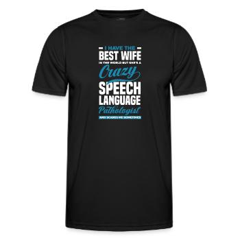 Speech therapist, speech therapist, speech therapist - Men's Functional T-Shirt - black - Front - AI Model Male 178 dark (178cm)