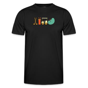 Golf Golfer Golfen - Männer Funktions-T-Shirt - Schwarz - Vorne - AI Model Male 178 dark (178cm)