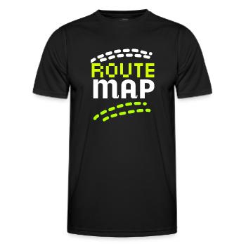 Route Map - Men's Functional T-Shirt - black - Front - AI Model Male 178 dark (178cm)