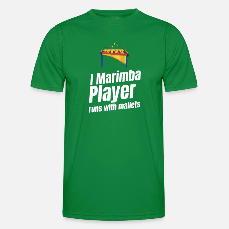 I Marimba player running with mallets Orchestra Men's Functional T-Shirt