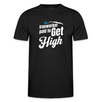 Des ferronniers payés pour embaucher des artisans de haut niveau - T-shirt sport Homme - noir - Devant - AI Model Male 178 dark (178cm)