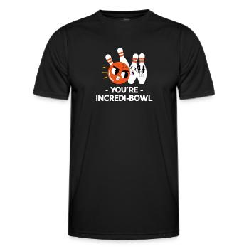 You Are Incredi-bowl Bowling Puns Lanes - Men's Functional T-Shirt - black - Front - AI Model Male 178 dark (178cm)