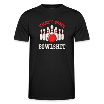 These are some bowlshit bowling puns - Men's Functional T-Shirt - black - Front - AI Model Male 178 dark (178cm)