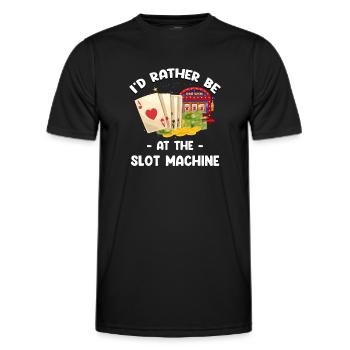 Ich Wäre Lieber Am Spielautomaten Gambler Dice - Männer Funktions-T-Shirt - Schwarz - Vorne - AI Model Male 178 dark (178cm)