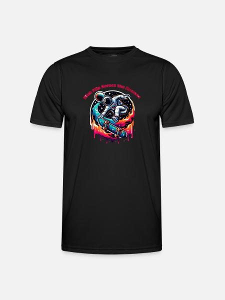 Kick Flip Across the Cosmos - Men's Functional T-Shirt - black