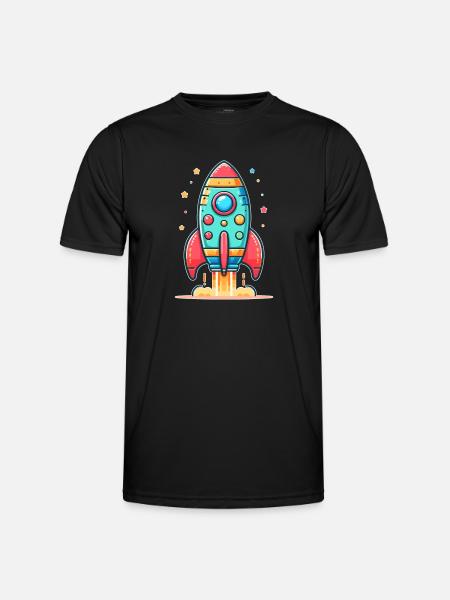childishly designed rocket - Men's Functional T-Shirt - black