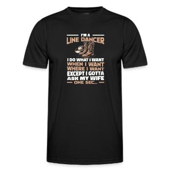 Line Dancing - Men's Functional T-Shirt - black - Front - AI Model Male 178 dark (178cm)