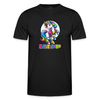 80s Achtziger Einhorn Eighticorn - Männer Funktions-T-Shirt - Schwarz - Vorne - AI Model Male 178 dark (178cm)