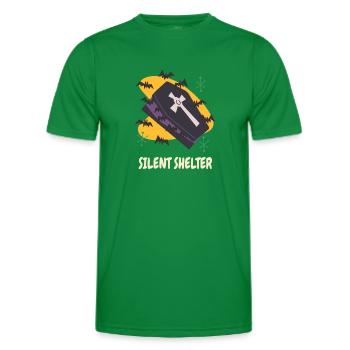 Death Coffin Goth Casket Spooky Halloween Vampires - Men's Functional T-Shirt - kelly green - Front - AI Model Male 178 dark (178cm)