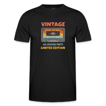 VINTAGE 1986 ALL ORIGINAL PARTS LIMITED EDITION - Men's Functional T-Shirt - black - Front - AI Model Male 178 dark (178cm)