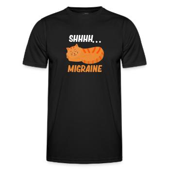 Shh Migraine Thank You Illness Disorder - Men's Functional T-Shirt - black - Front - AI Model Male 178 dark (178cm)