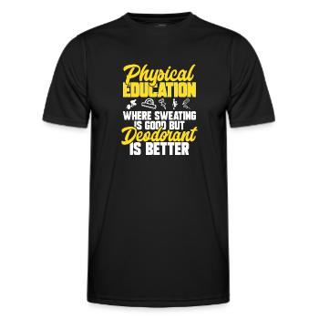 Professeur d’éducation physique Professeur d’éducation physique - T-shirt sport Homme - noir - Devant - AI Model Male 178 dark (178cm)