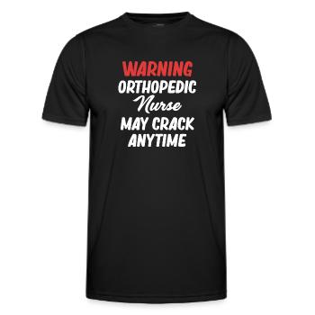 Avertissement orthopédique : l’infirmière orthopédique peut - T-shirt sport Homme - noir - Devant - AI Model Male 178 dark (178cm)