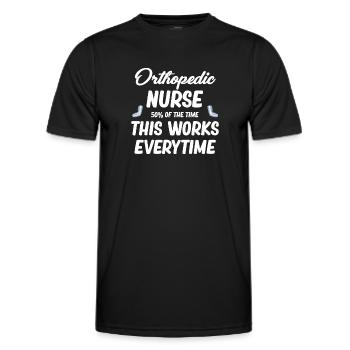 infirmière orthopédique 50 % du temps - T-shirt sport Homme - noir - Devant - AI Model Male 178 dark (178cm)