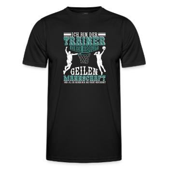 Basketball Basketballtrainer Basketballmannschaft - Männer Funktions-T-Shirt - Schwarz - Vorne - AI Model Male 178 dark (178cm)