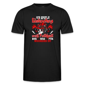 Eishockey Eishockeyspieler Puck - Männer Funktions-T-Shirt - Schwarz - Vorne - AI Model Male 178 dark (178cm)