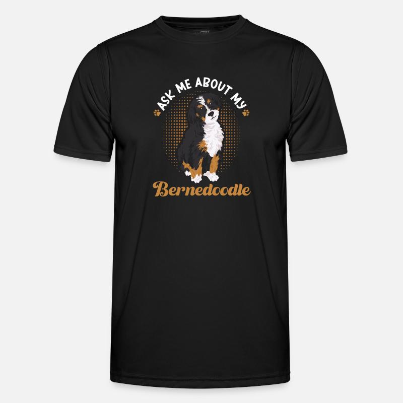 Bernedoodle Hund - Männer Funktions-T-Shirt - Schwarz