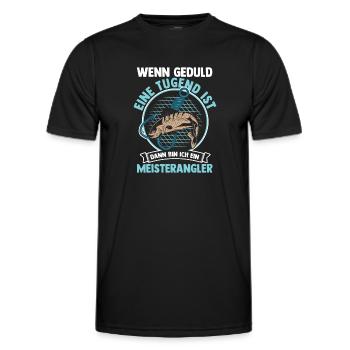 Angler Fischen Angelrute Angeln - Männer Funktions-T-Shirt - Schwarz - Vorne - AI Model Male 178 dark (178cm)