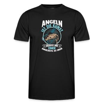 Angler Fishing Fishing Rod Fishing - Men's Functional T-Shirt - black - Front - AI Model Male 178 dark (178cm)