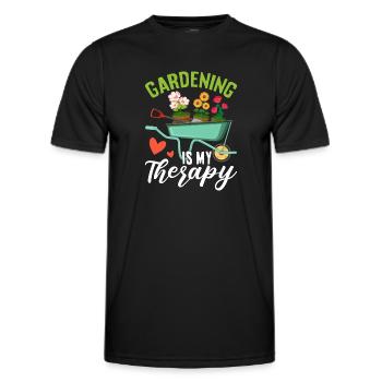 Le jardinage est ma thérapie Jardin drôle de jardinage - T-shirt sport Homme - noir - Devant - AI Model Male 178 dark (178cm)